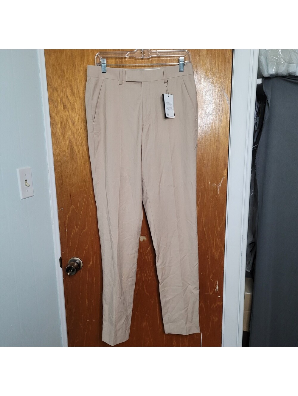 ASOS Design Men's Jeans Skinny Size 30x34 Beige Tan Flat Front NWT